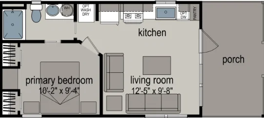 Park model aph-522 floor plan home features