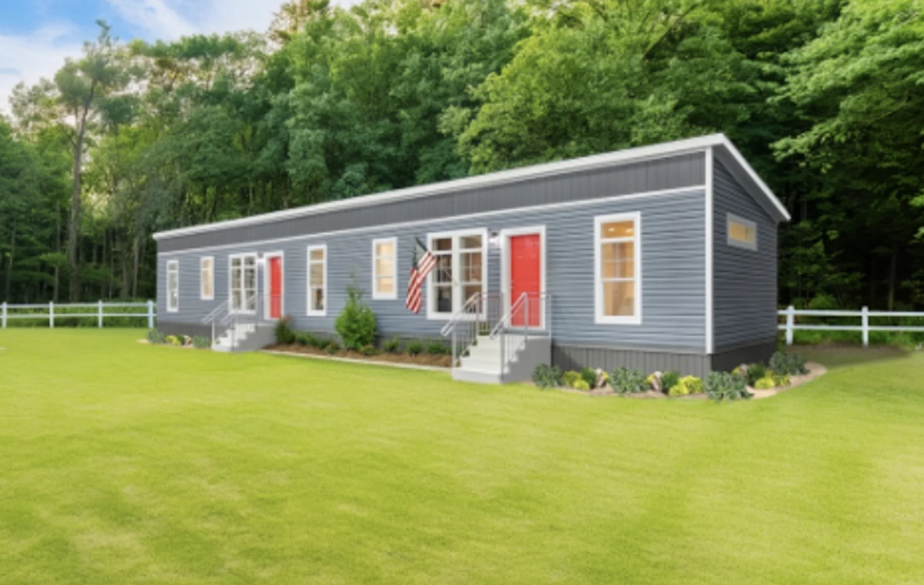 The blue ridge duplex hero, elevation, and exterior home features
